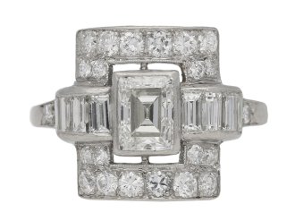Art Deco diamond cluster ring, American, circa 1935.    