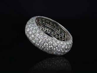 Vintage Tiffany & Co five row diamond ring. hatton garden