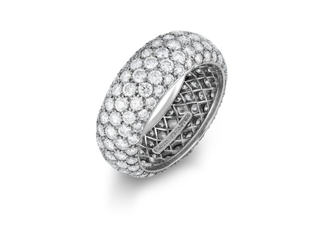 Tiffany & Co. five row diamond ring, American, circa 1970. 