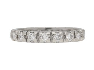 front view Diamond set eternity ring, French, circa 1960. berganza hatton garden