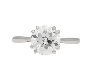 Diamond solitaire ring, English, circa 1950.  Hatton Garden