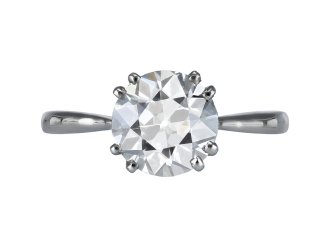 Diamond solitaire ring, English, circa 1950. 
