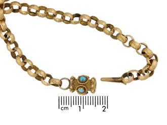 Georgian gold chain with turquoise set clasp, circa 1780 berganza hatton garden