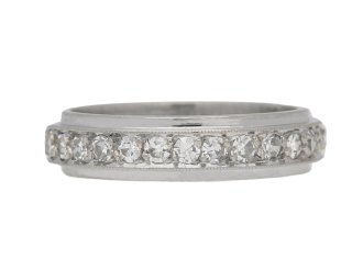 front Diamond set eternity ring, circa 1950. berganza hatton garden