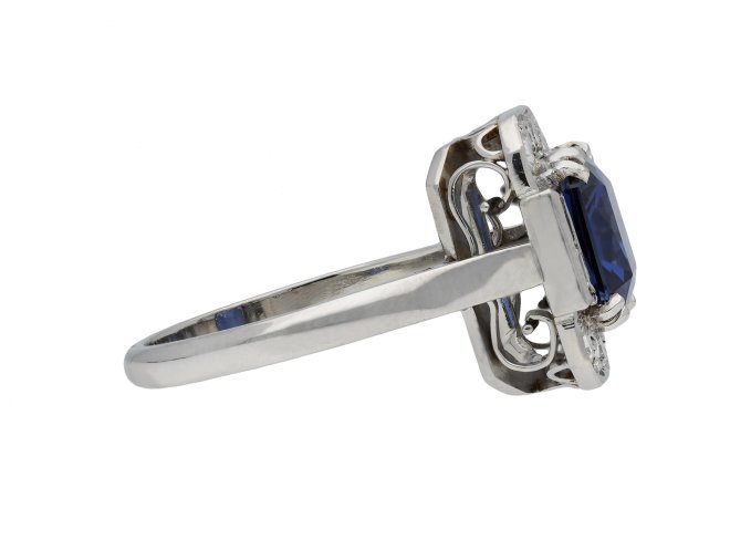  Art Deco sapphire and diamond cluster ring hatton garden