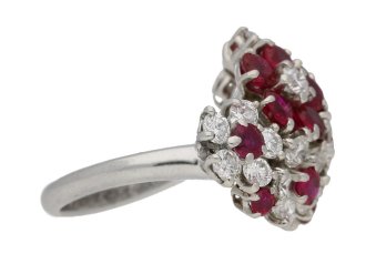 Ruby and diamond ring by J.E.Caldwell & Co, circa 1950. berganza hatton garden  