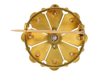 back view Antique diamond and gold brooch by René Boivin French, circa 1900. berganza hatton garden