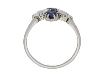 back view Sapphire and diamond cluster ring, circa 1930. berganza hatton garden