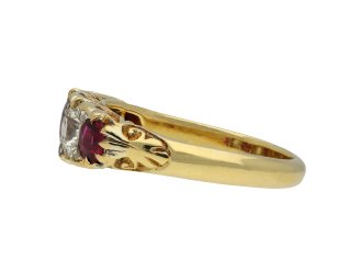 Victorian five stone ruby and diamond ring hatton garden