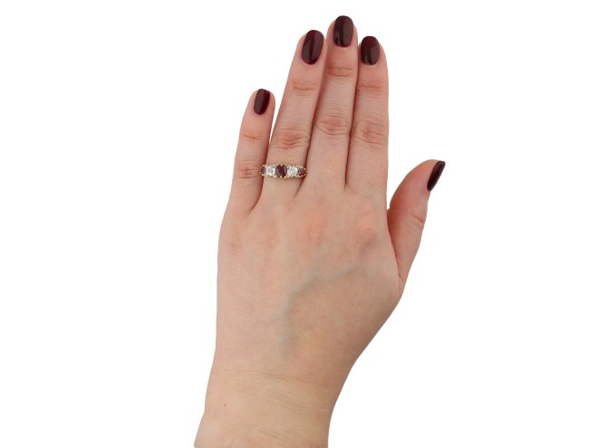 Victorian five stone ruby and diamond ring hatton garden