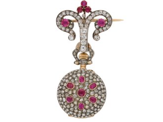 Ruby and diamond set fob watch by Mellerio, circa 1900. berganza hatton garden