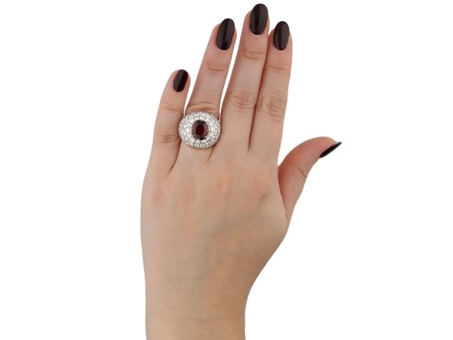 Ceylon spinel and diamond cocktail ring berganza hatton garden
