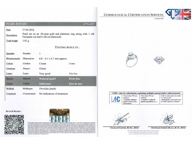 Art Deco pearl and diamond ring, English hatton garden