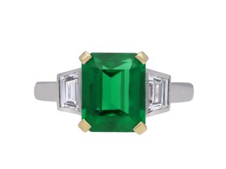 Colombian emerald and diamond ring, circa 1980 hatton garden