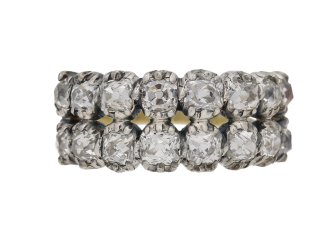Victorian two row diamond ring, English, circa 1870.