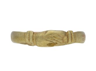 Medieval fede ring, circa 14th-15th century.