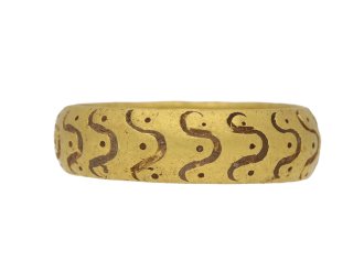 Medieval amuletic ring, circa 14th-15th century AD. 