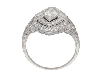 back view Antique Marquise diamond cluster ring berganza hatton garden