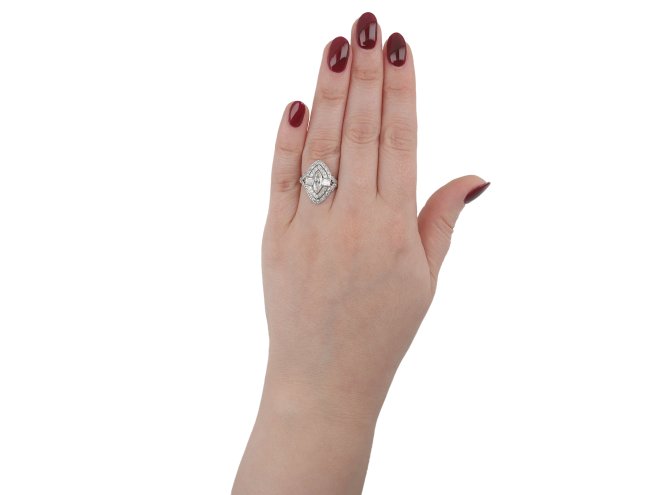 Marquise shape diamond cluster ring, circa 1930 