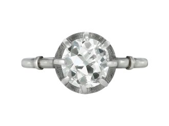 Old cut diamond solitaire ring, circa 1905. 