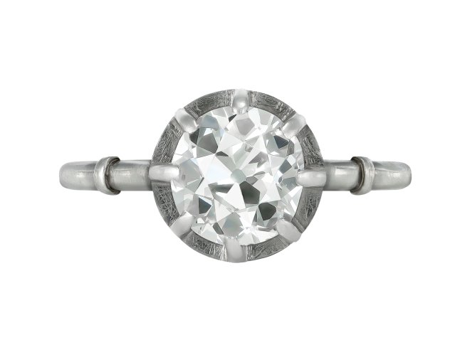 Old cut diamond solitaire ring, circa 1905. 