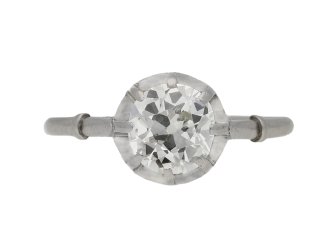 Edwardian diamond solitaire ring, circa 1905. 