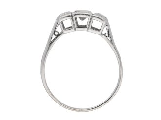 back view Vintage 3stone diamond ring berganza hatton garden