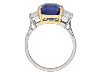 front view vintage sapphire diamond ring berganza hatton garden