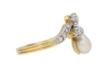 side view antique pearl diamond ring berganza hatton garden