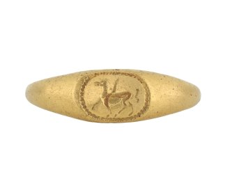 Roman gold signet ring with Pegasus hatton garden