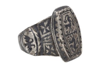 Byzantine silver niello ring berganza hatton garden