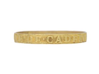 Post Medieval posy ring 'PRIES. P. NOTRE. DAME. DE. CADEROT', circa 17th-18th century AD.
