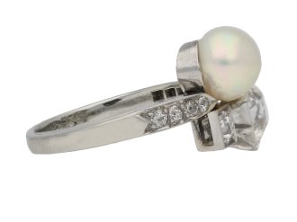 Pearl diamond antique ring berganza hatton garden