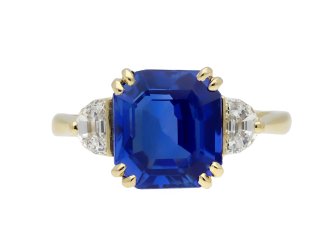 Vintage Ceylon sapphire and diamond ring hatton garden