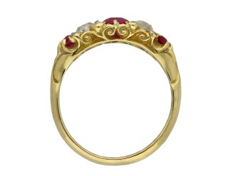 Antique Burmese ruby diamond carved ring hatton garden berganza