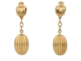 vintage Yellow gold clip ear pendants hatton garden