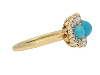 Antique Tiffany turquoise diamond ring berganza hatton garden