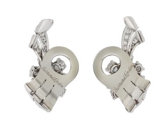 Garrard diamond clip earrings, English, circa 1950 hatton garden