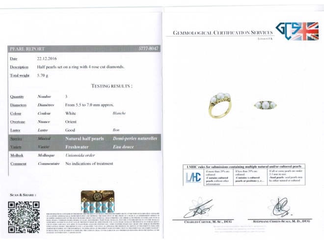 front view antique pearl carved ring berganza hatton garden