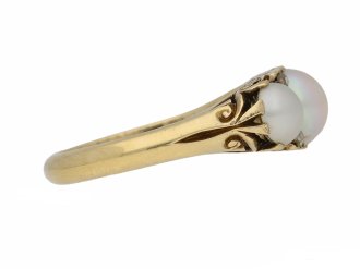 front view antique pearl carved ring berganza hatton garden