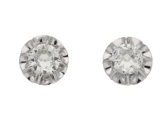 front view art deco diamond earrings berganza hatton garden