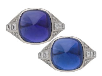 Art Deco colour change sapphire ring berganza hatton garden