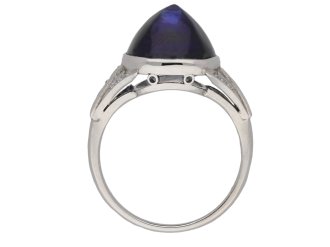 Art Deco colour change sapphire ring berganza hatton garden