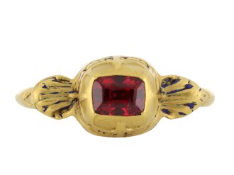 Tudor red spinel ring, English, circa 16th century hatton garden