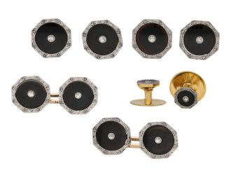 front view antique diamond onyx dress set berganza hatton garden