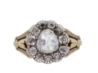 Georgian diamond coronet cluster ring, English, circa 1830.