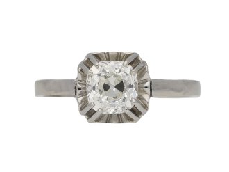 Art Deco diamond solitaire ring, French, circa 1920.