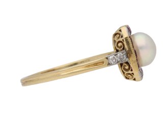 front antique pearl ruby diamond ring berganza hatton garden