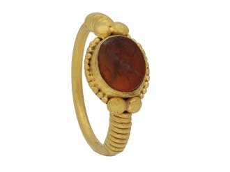 Ancient Roman ring with Faunus intaglio berganza hatton garden