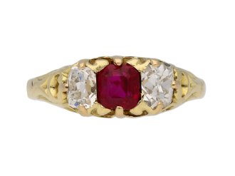 Antique ruby diamond carved ring hatton garden garden